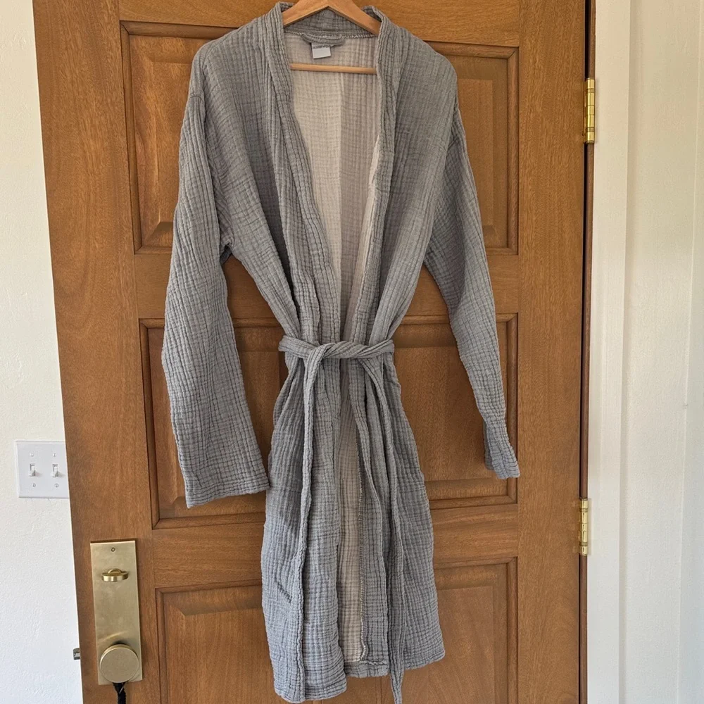 House No. 23- L / XL- Turkish Cotton Gray Women's Robe